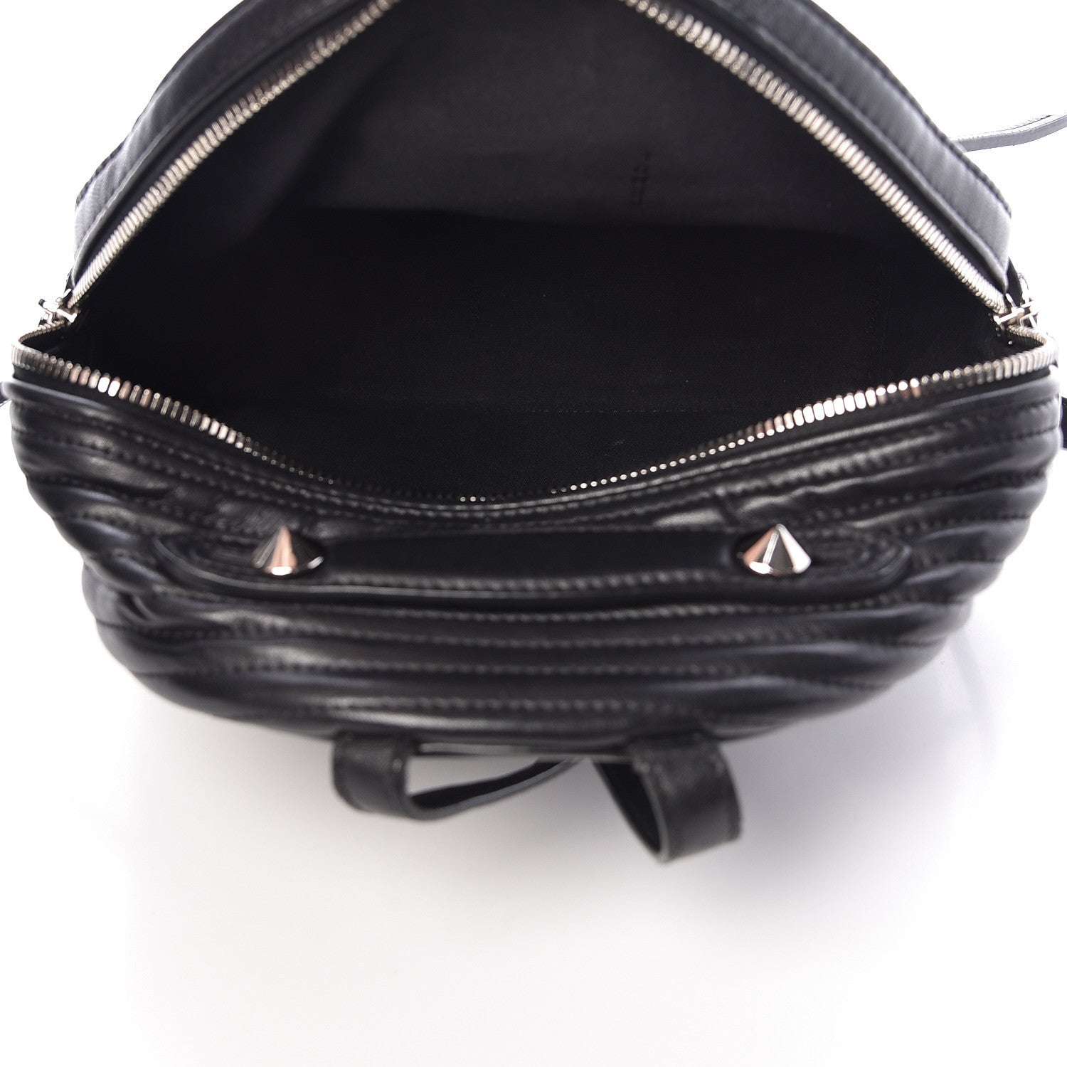 Fendi Shiny Nappa Trapuntata Mini Backpack Black 5 of 13