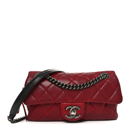 Chanel Glazed Calfskin Quilted Small Duo Color Flap Red 1 of 10