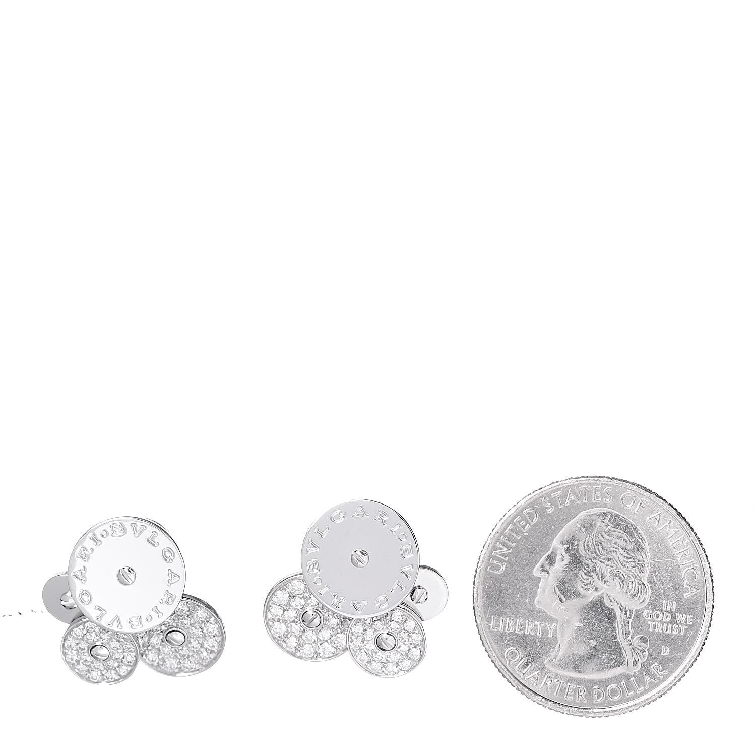 Bulgari 18K White Gold Diamond Cicladi Earrings 2 of 3