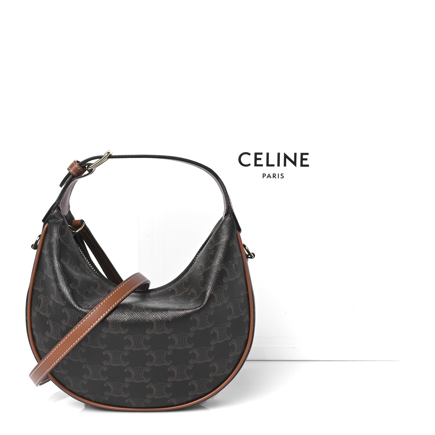 Calfskin Triomphe Canvas Teen Lulu Shoulder Bag Tan