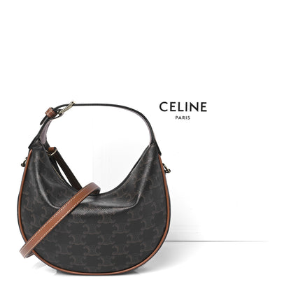 Celine Calfskin Triomphe Canvas Teen Lulu Shoulder Bag Tan 12 of 12