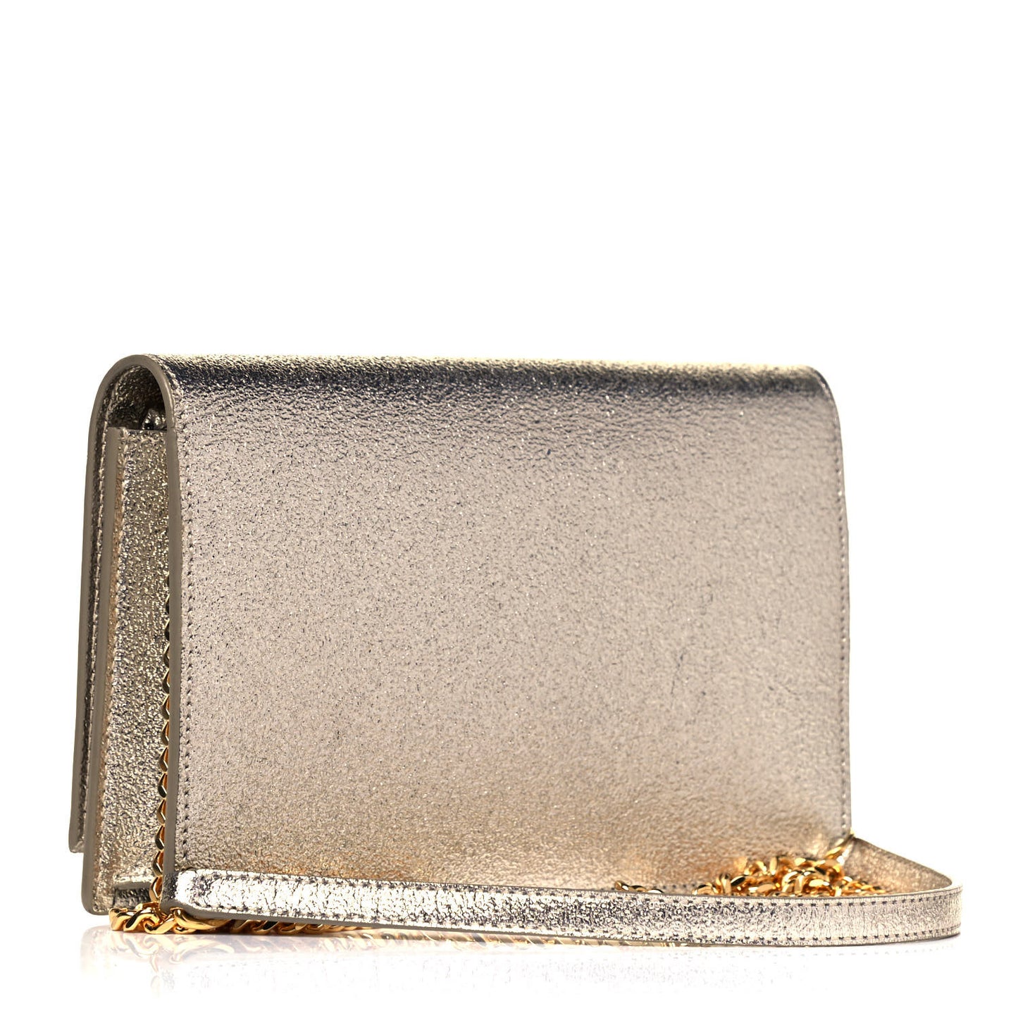 Metallic Calfskin Small Classic Monogram Kate Satchel Gold