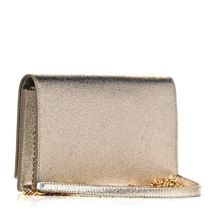 Saint Laurent Metallic Calfskin Small Classic Monogram Kate Satchel Gold 2 of 8
