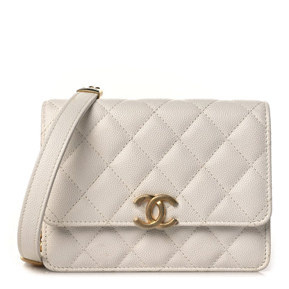 Chanel Caviar Quilted Mini Bracelet On Chain Wallet On Chain WOC White 1 of 12