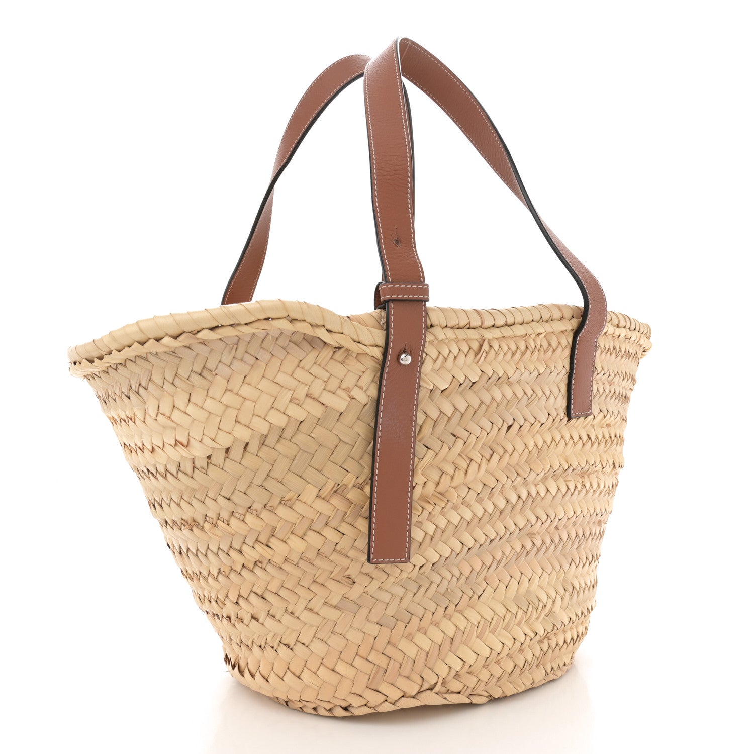 Loewe Raffia Basket Tote Bag Natural Tan 2 of 9
