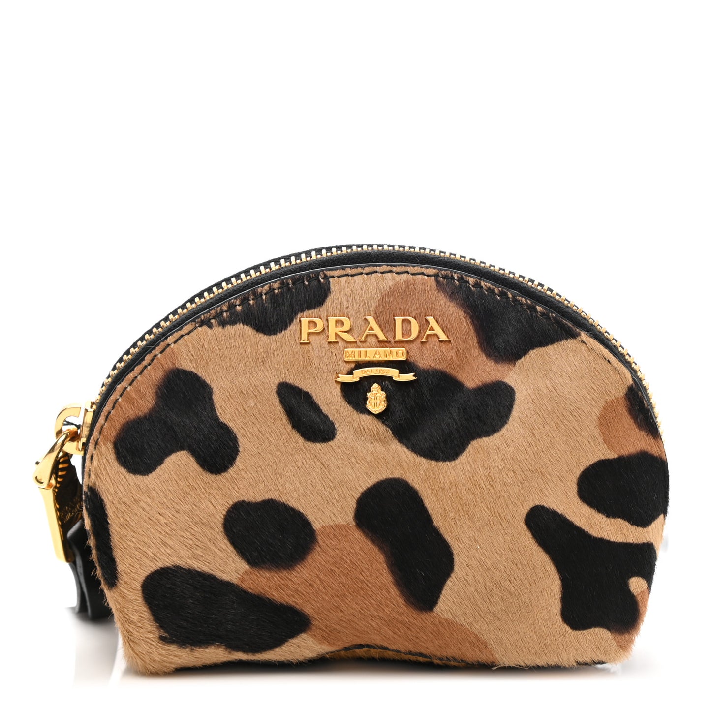 Calf Hair Leopard Print Coin Purse Miele
