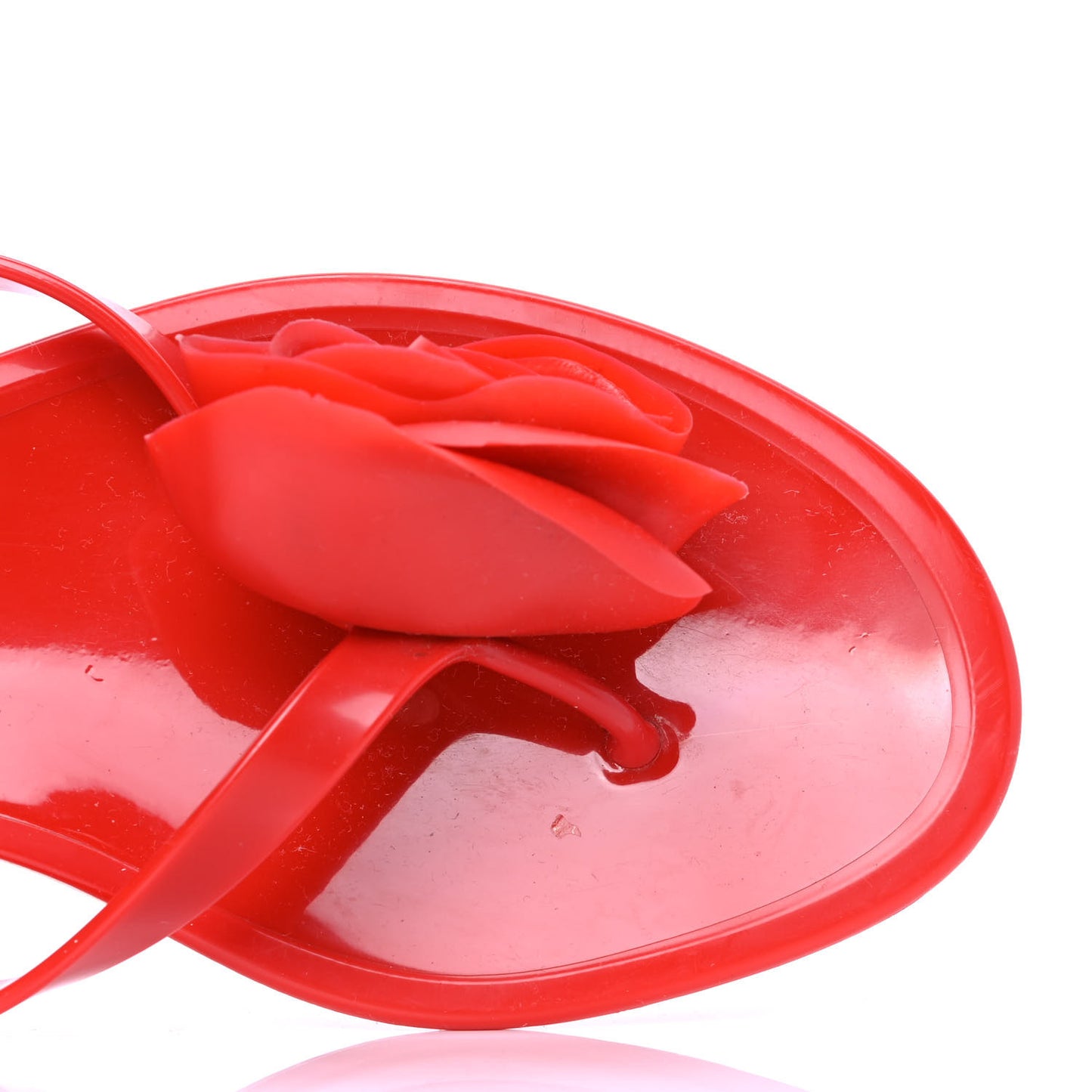 PVC Jelly Rose Thong Sandals 38 Red