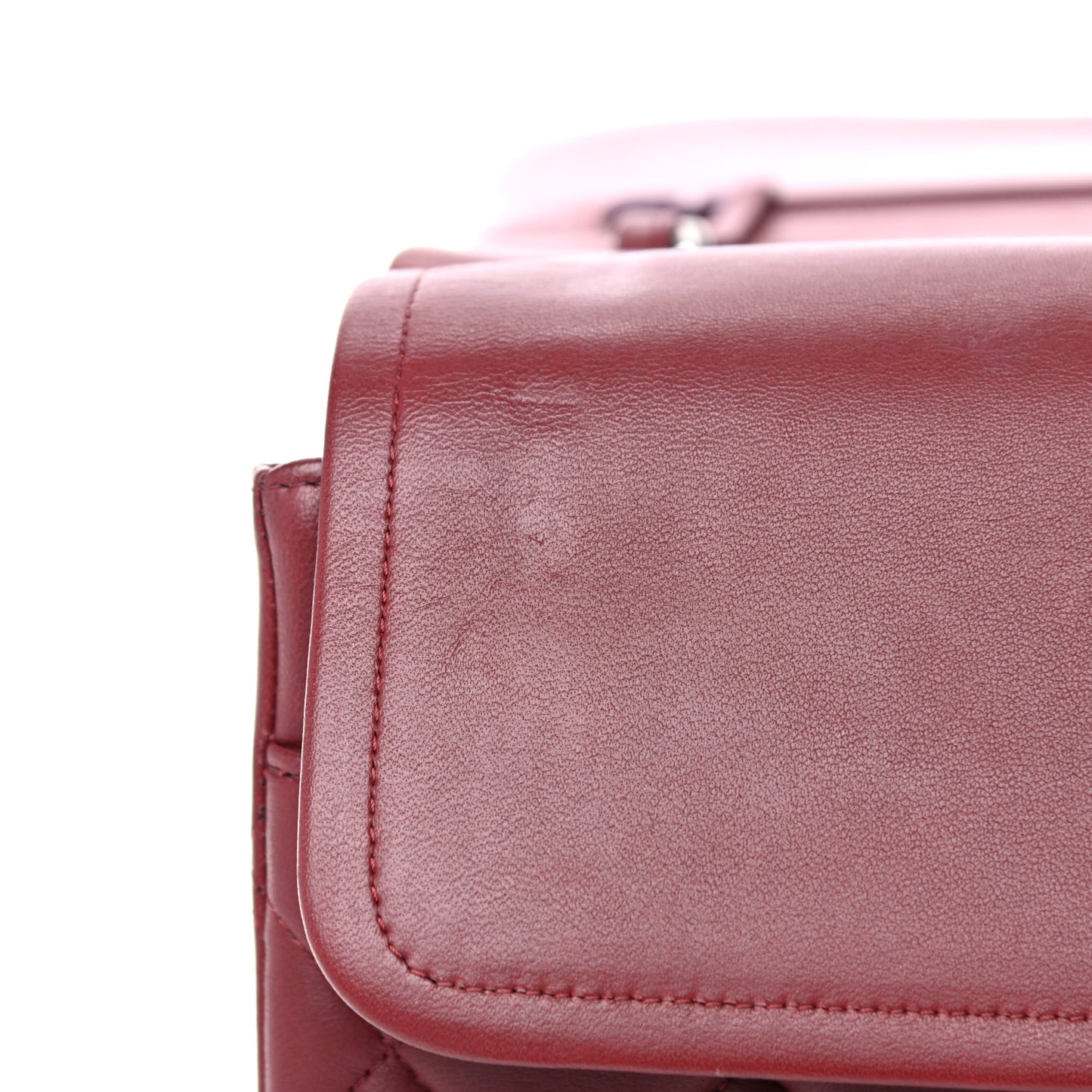 Lambskin Quilted Jumbo Double Flap Burgundy