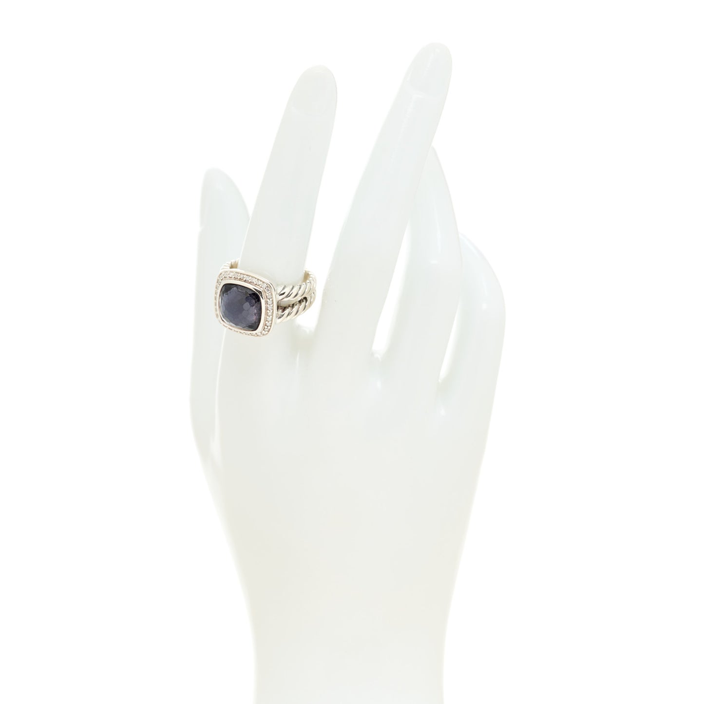 Sterling Silver Diamond Black Orchid 11mm Albion Ring 57 8