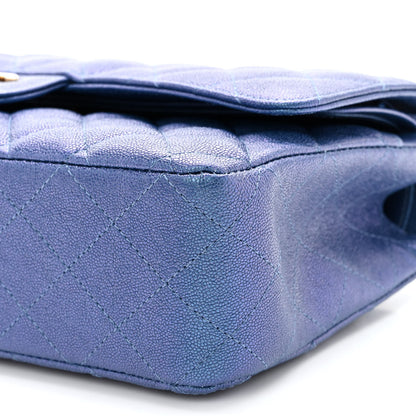 Chanel Iridescent Caviar Quilted Medium Double Flap Dark Blue 10 of 10
