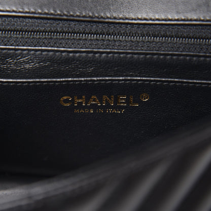 Chanel Lambskin Chevron Quilted Mini Rectangular Flap Black 6 of 8