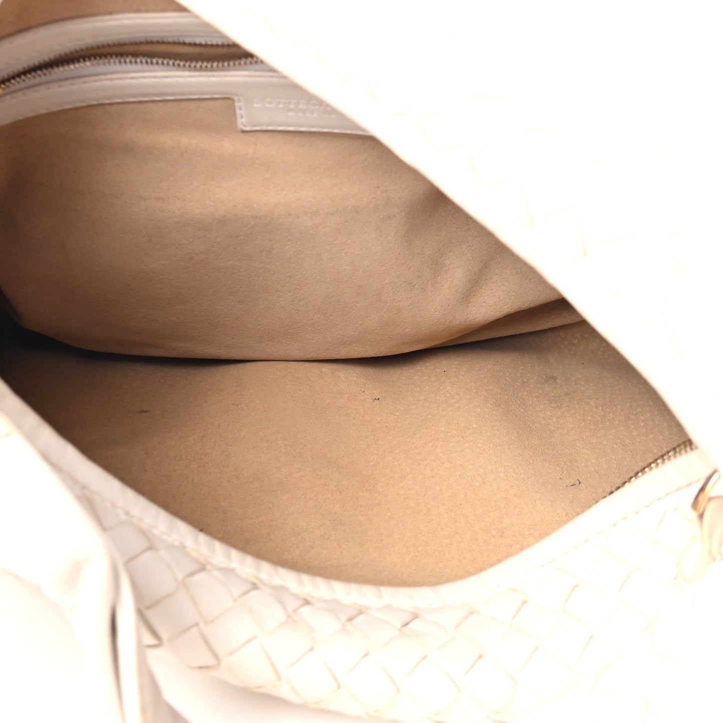 Nappa Intrecciato Medium Veneta Hobo White