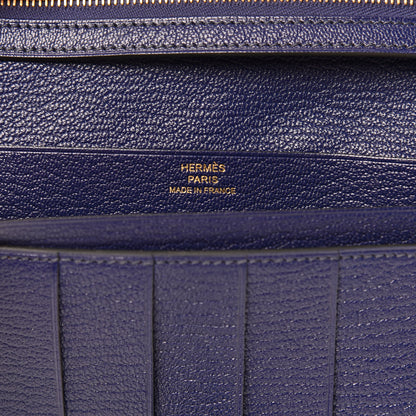 Hermes Chevre Mysore Bearn Gusset Wallet Bleu Encre 6 of 10