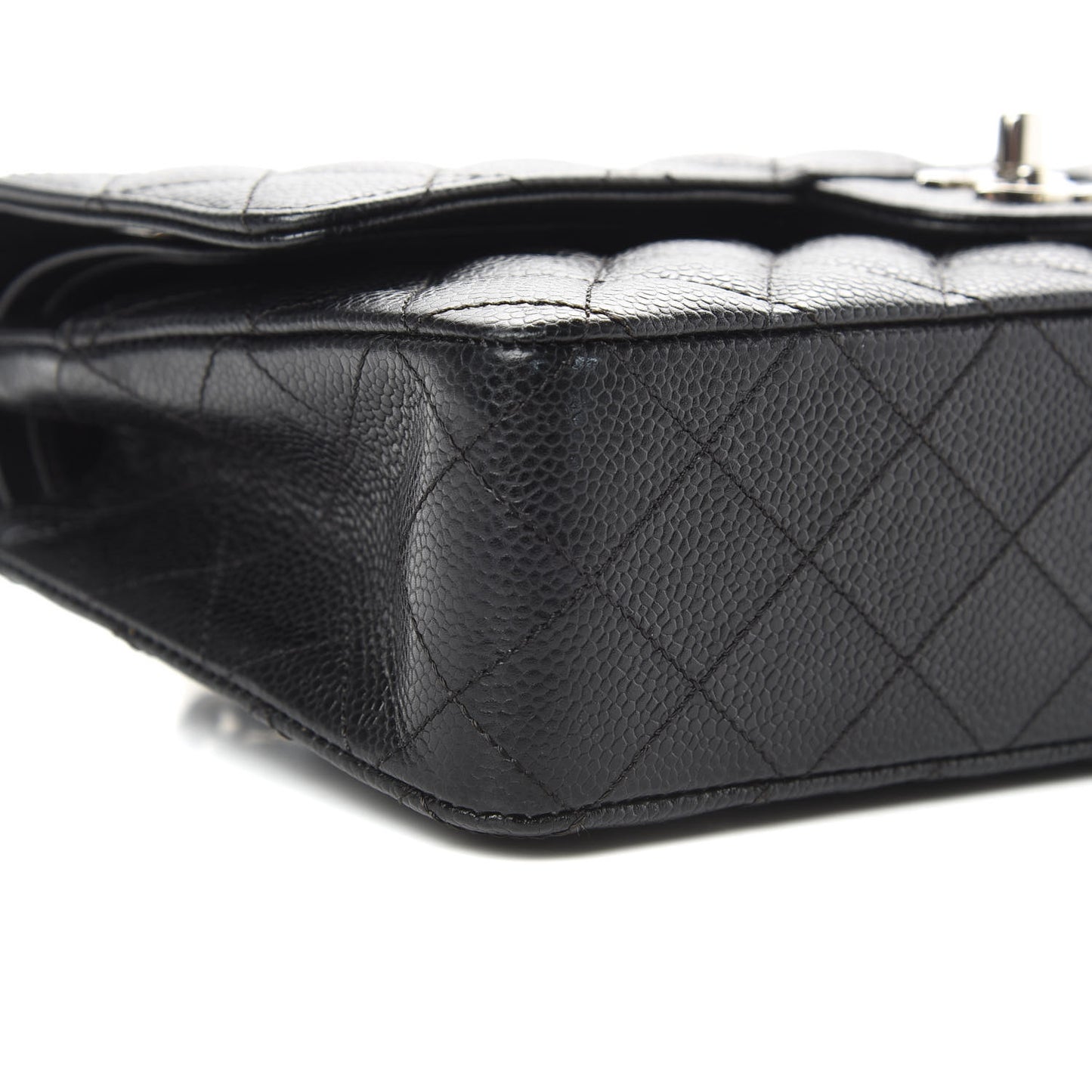 Caviar Quilted Medium Double Flap Black