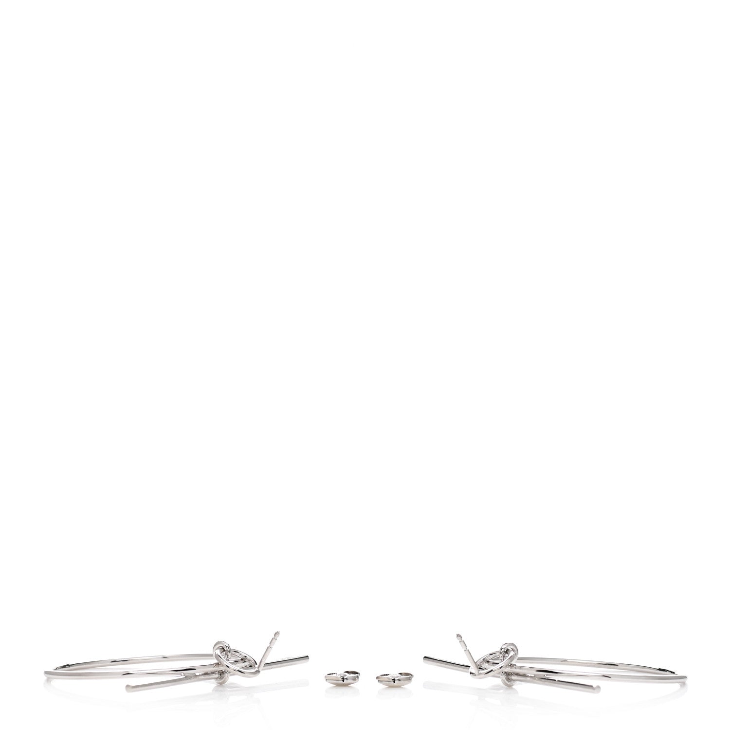 Hermes Sterling Silver MM Loop Earrings 3 of 6