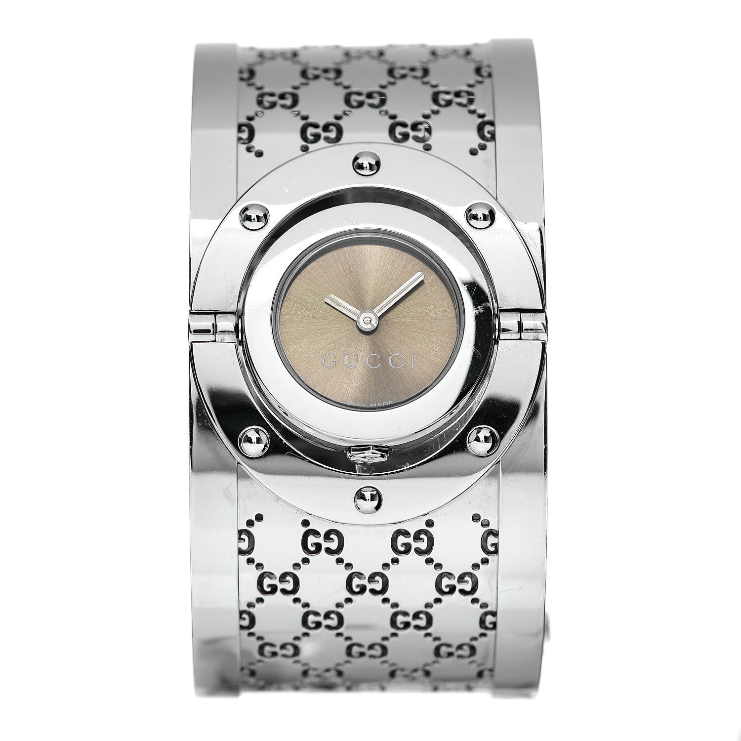 Gucci Stainless Steel 33mm Twirl Quartz Watch Brown 1 of 4
