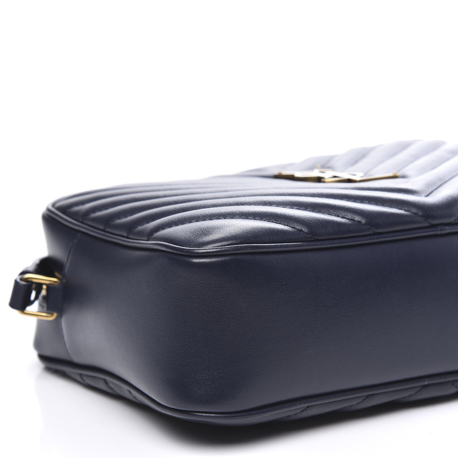 Saint Laurent Calfskin Matelasse Monogram Lou Camera Bag Navy 7 of 9