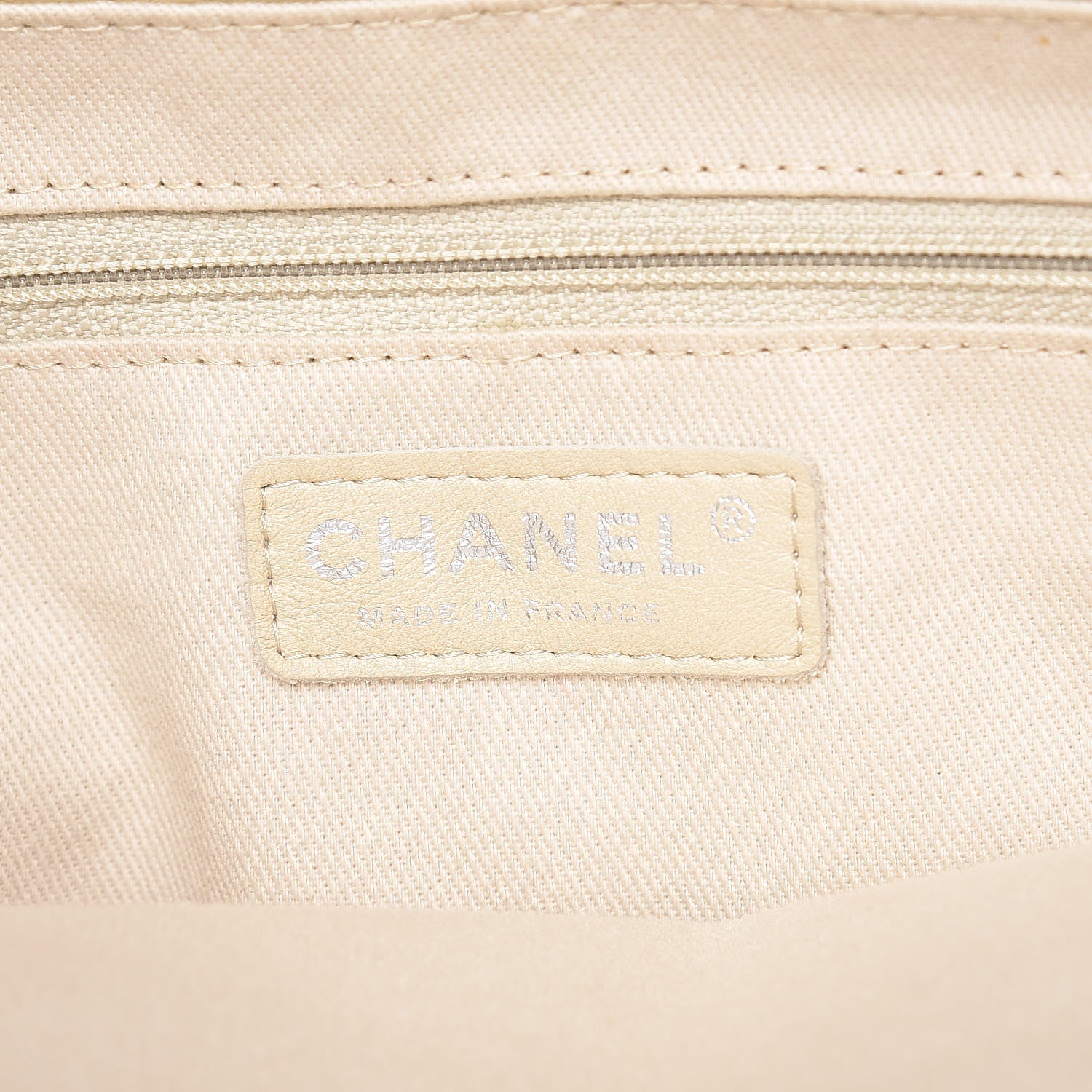 Chanel Calfskin Contrast Stitch Tote Beige 7 of 18