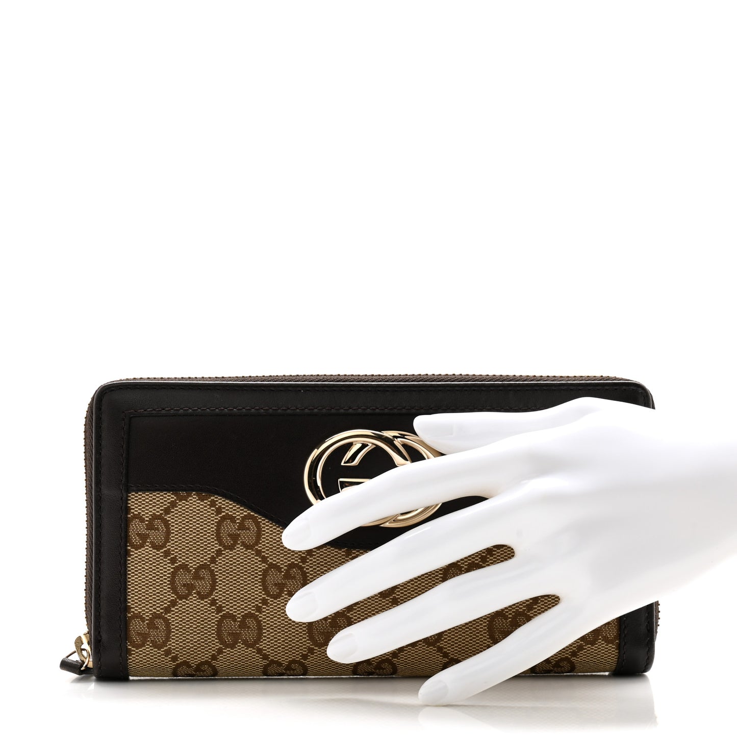Monogram Margaux Calfskin Sukey Zip Around Wallet Beige Ebony Cocoa