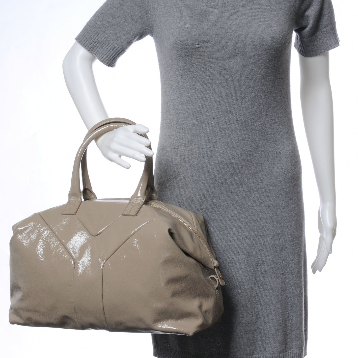 Patent Medium Easy Sac Taupe