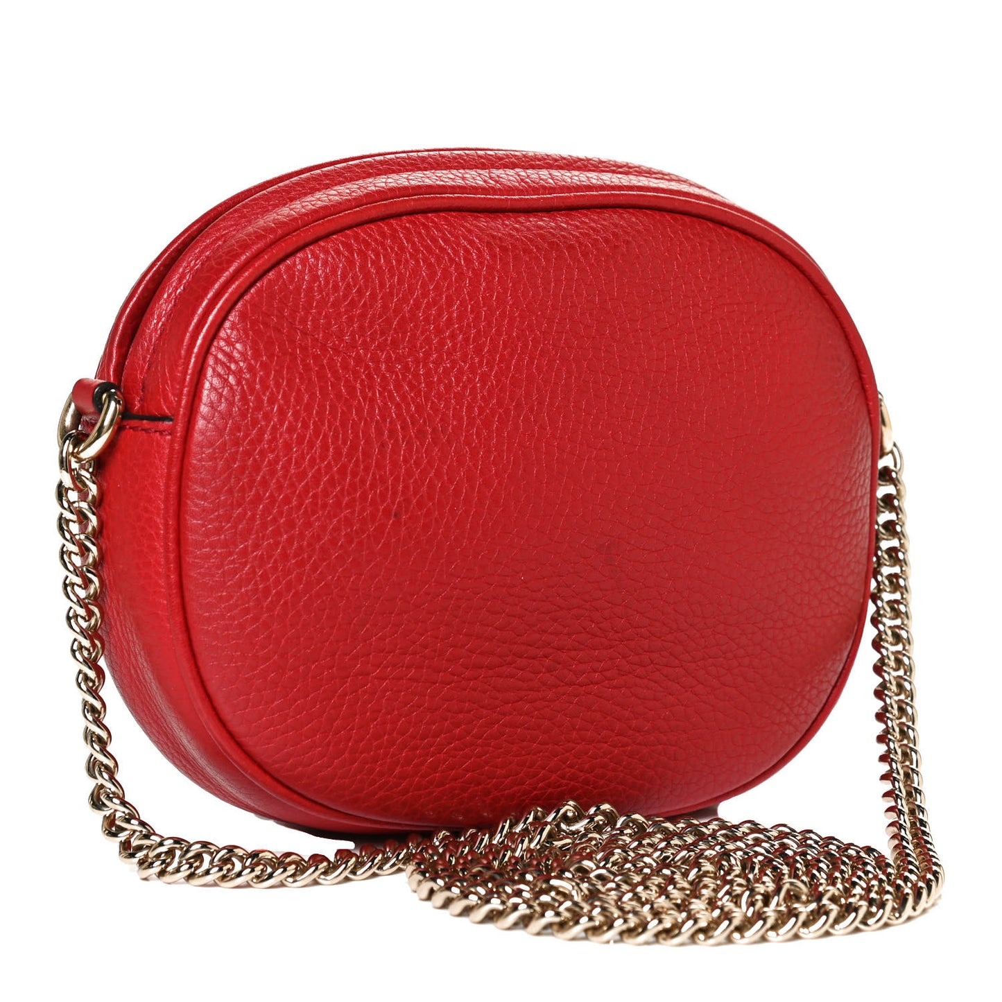 Pebbled Calfskin Mini Soho Chain Bag Tabasco Red