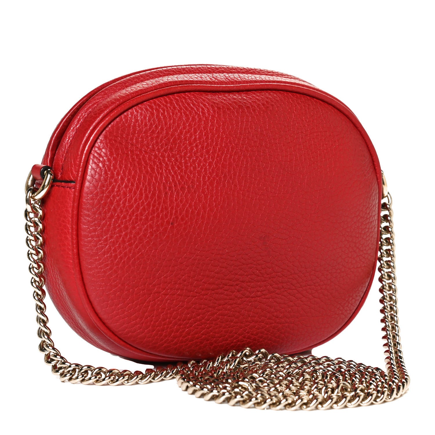 Gucci Pebbled Calfskin Mini Soho Chain Bag Tabasco Red 3 of 14