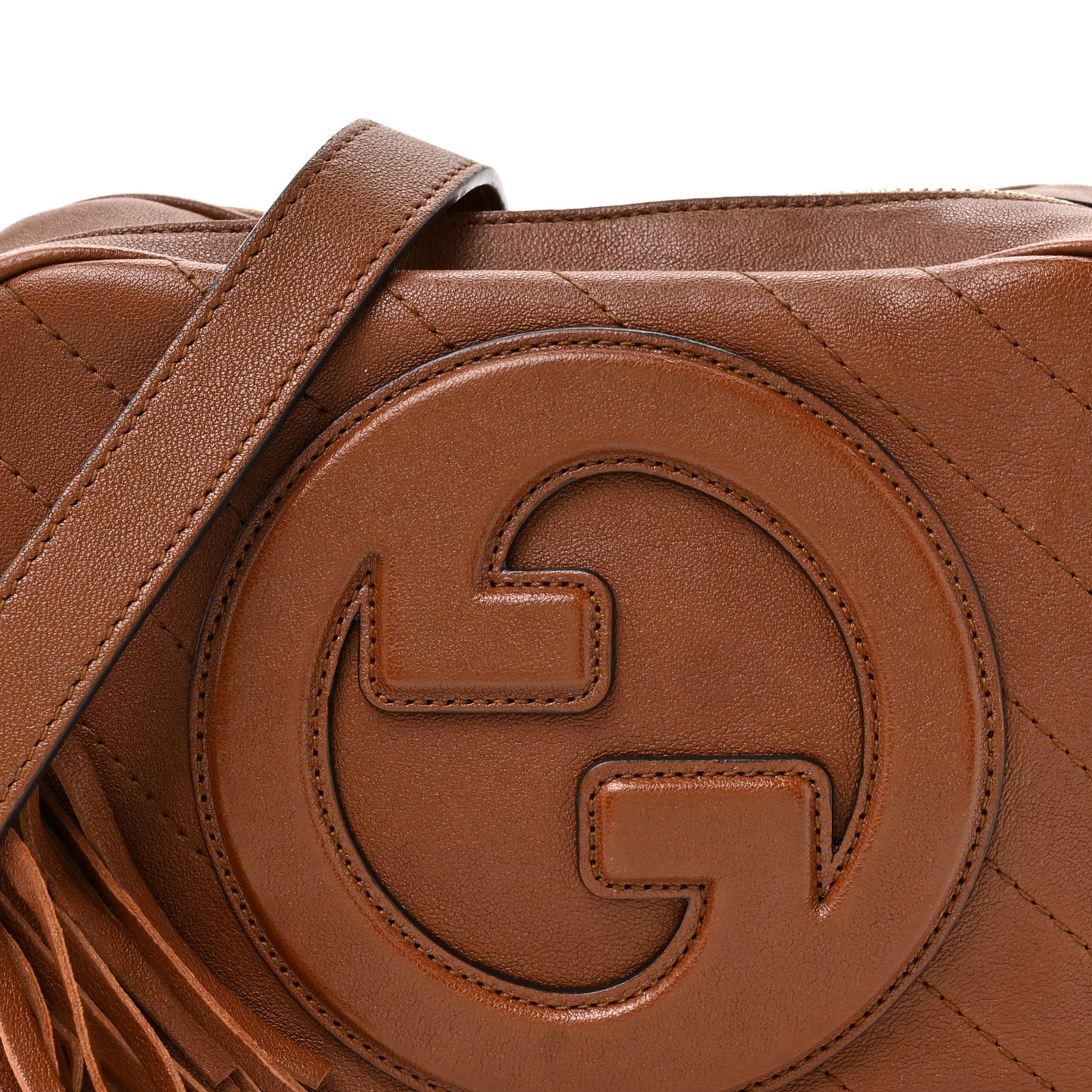 Sakai Be Green Calfskin Diagonal Stitched Small Blondie Shoulder Bag Cuir