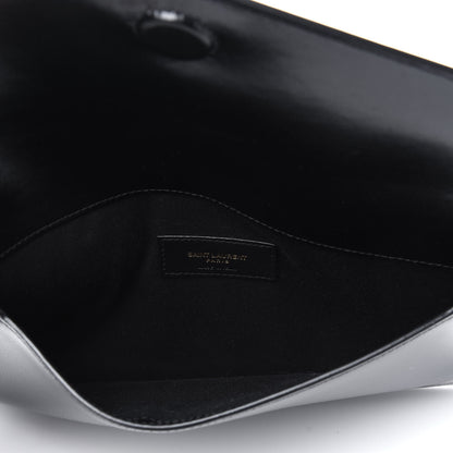 Saint Laurent Smooth Shiny Calfskin Monogram Uptown Pouch Black 5 of 8
