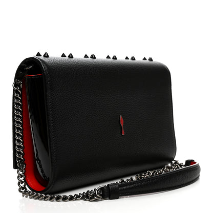 Christian Louboutin Calfskin Spikes Loubinthesky Paloma Clutch Black 3 of 11
