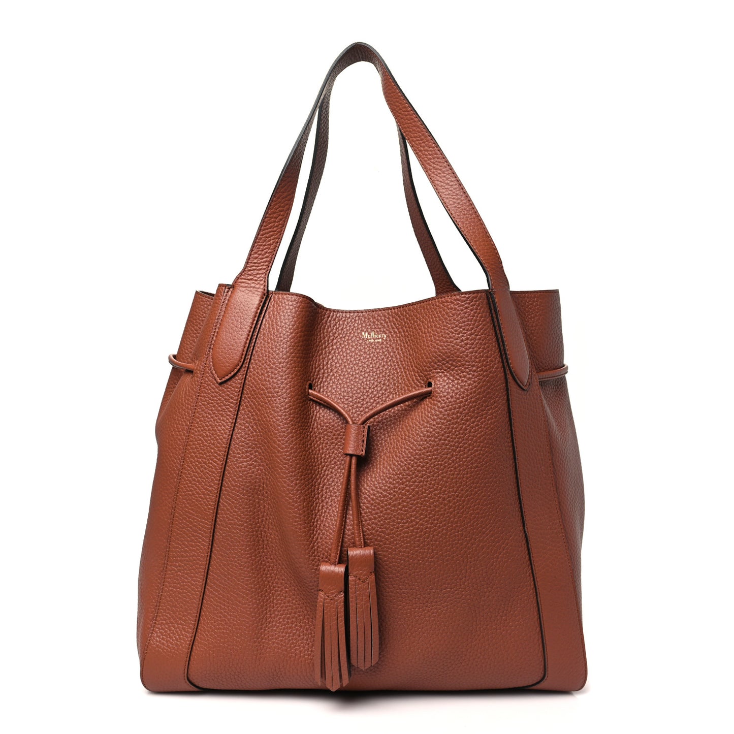 Heavy Grain Calfskin Millie Tote Chestnut