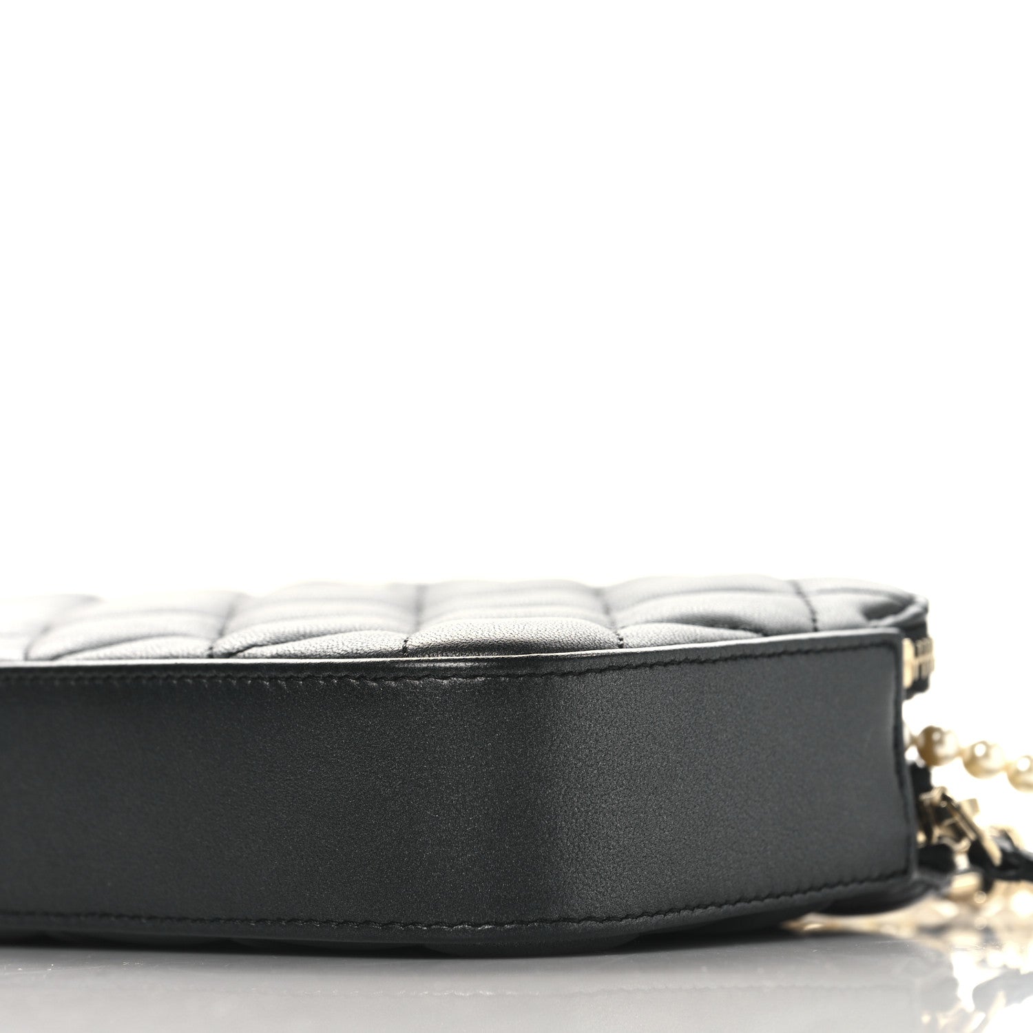 Chanel Iridescent Lambskin Quilted Pearl Clutch With Chain Black 12 of 12