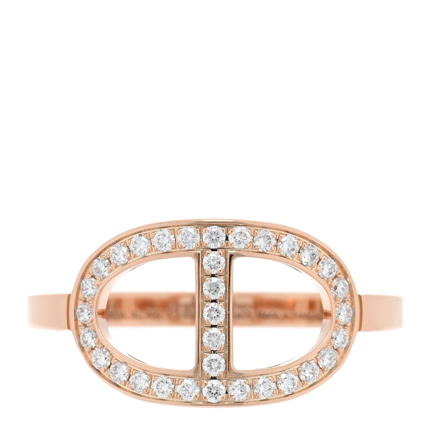 18K Rose Gold Diamond MM Chaine d'Ancre Contour Ring 54 7