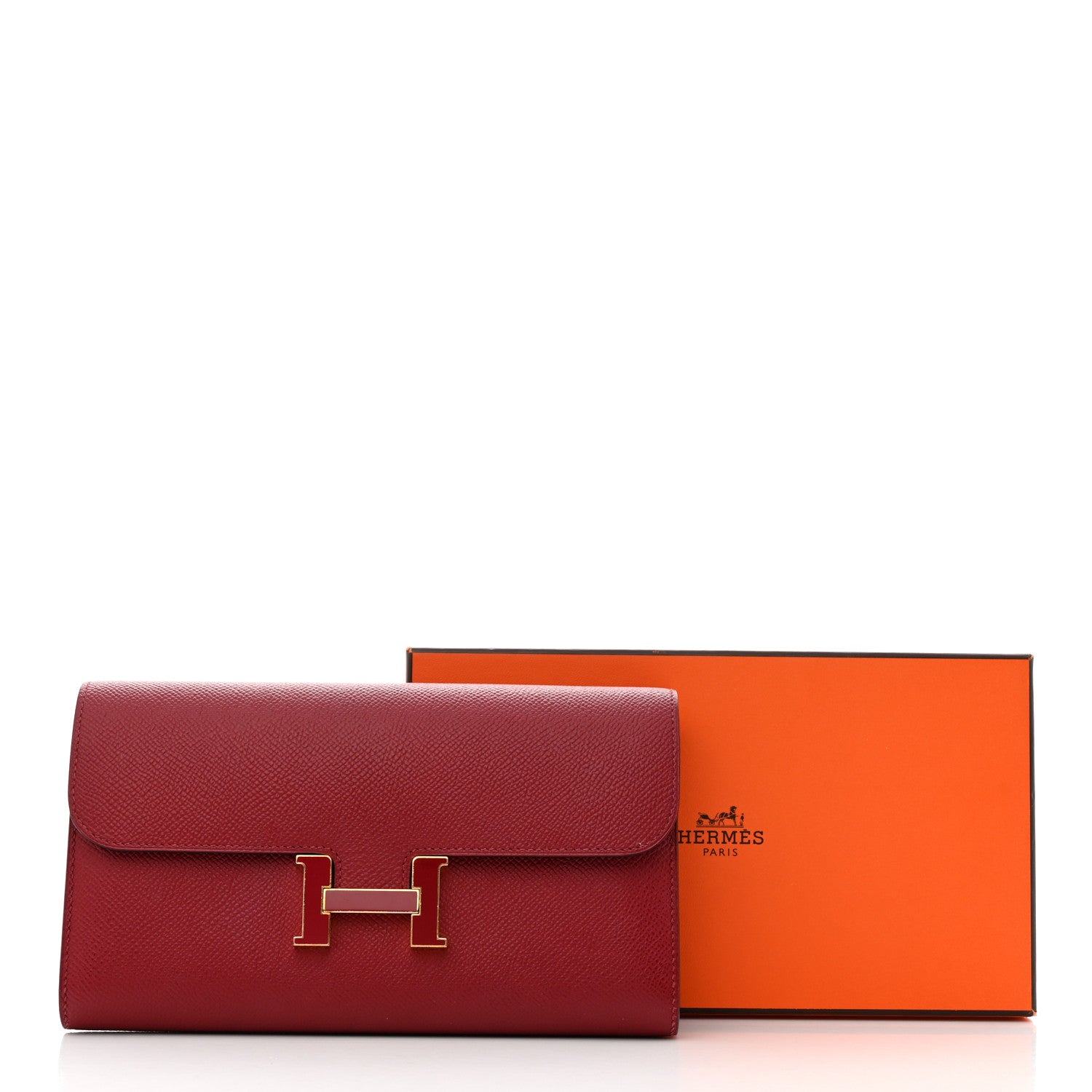 Hermes Epsom Constance Long Wallet Rouge Grenat 7 of 7