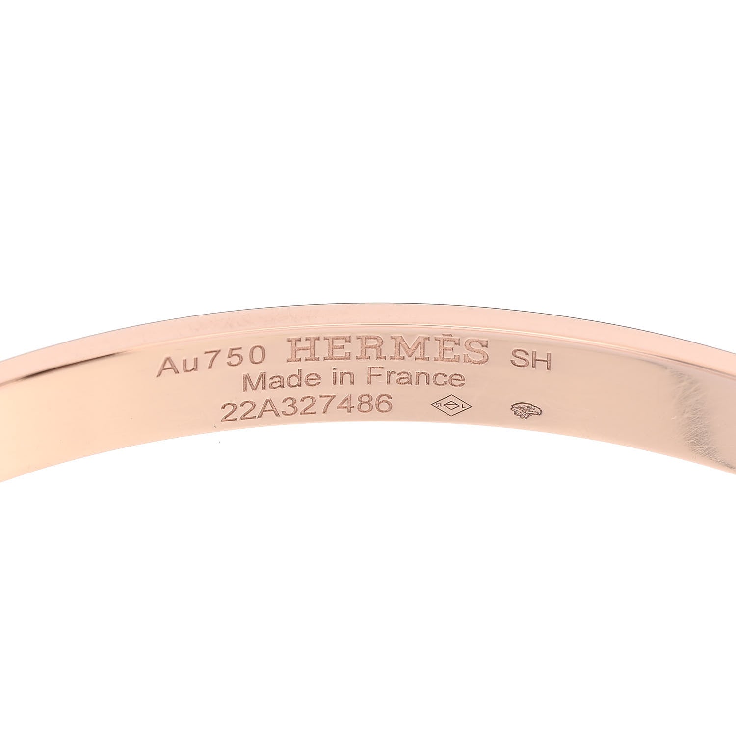 Hermes 18K Rose Gold Diamond PM H D'Ancre Bracelet SH 4 of 5