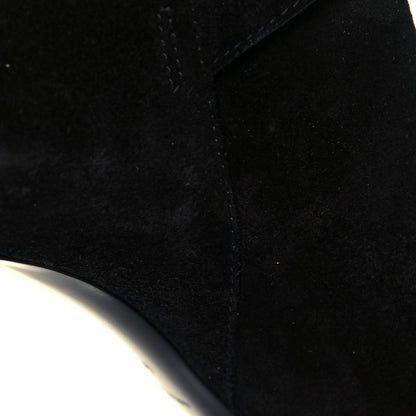 Saint Laurent Suede Mica Buckle Western Ankle Booties 40 Black 7 of 8