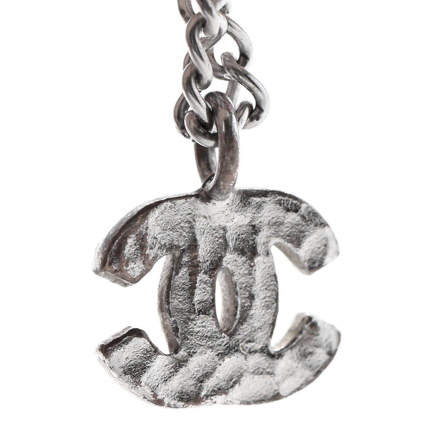 Crystal Mini Heart CC Necklace Silver