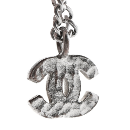 Chanel Crystal Mini Heart CC Necklace Silver 6 of 6