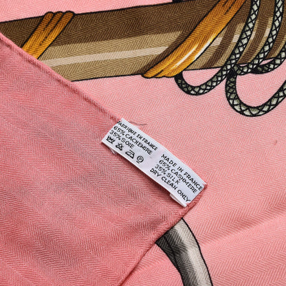 Hermes Silk Cashmere Daimyo Princes Du Soleil Levant Shawl 140 8 of 8