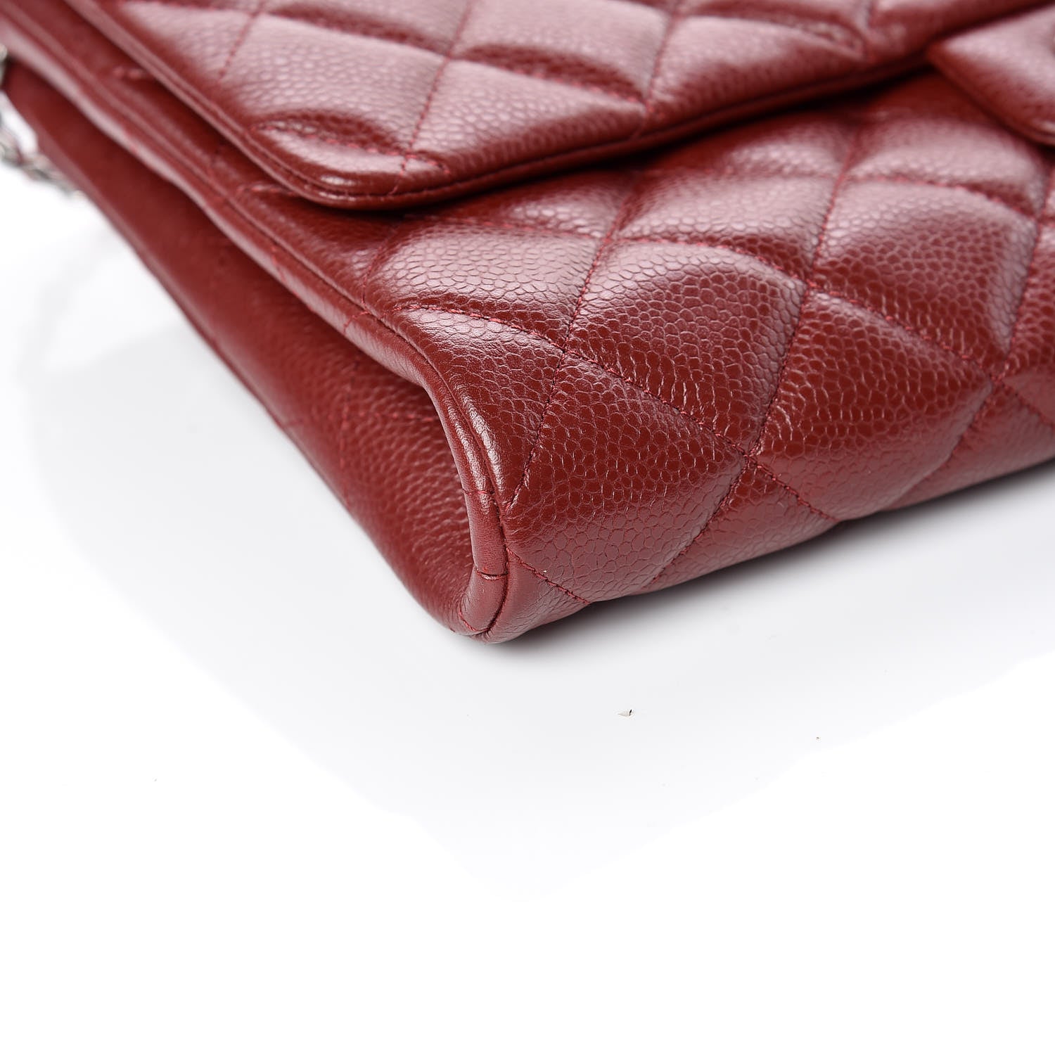 Chanel Caviar Quilted Clutch With Chain Flap Dark Red 5 of 10