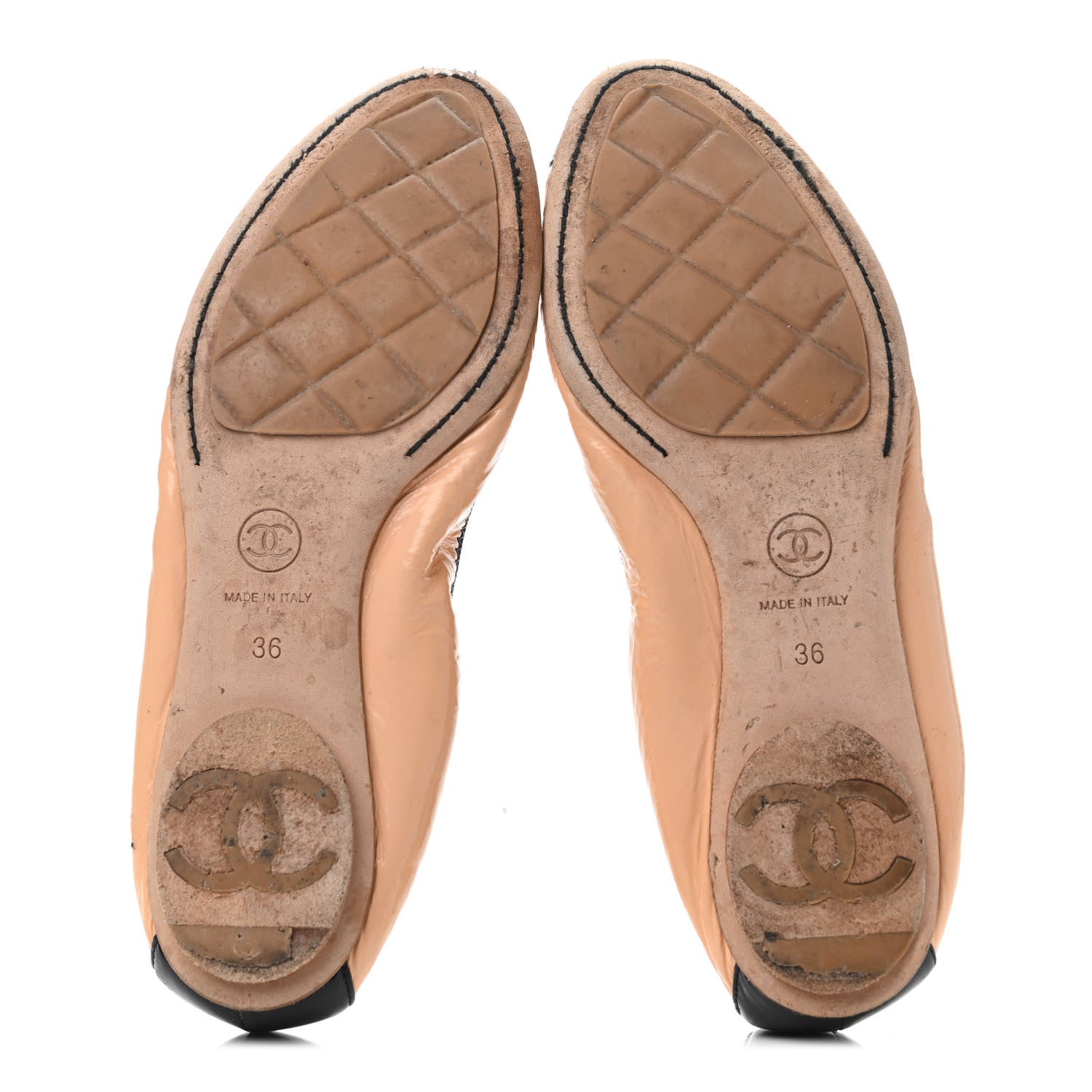 Chanel Lambskin CC Elastic Cap Toe Ballerina 36 Flats Light Pink 4 of 4