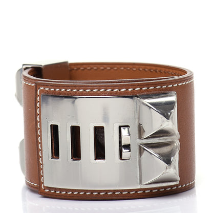 Hermes Barenia Collier De Chien CDC Bracelet L Fauve 3 of 5