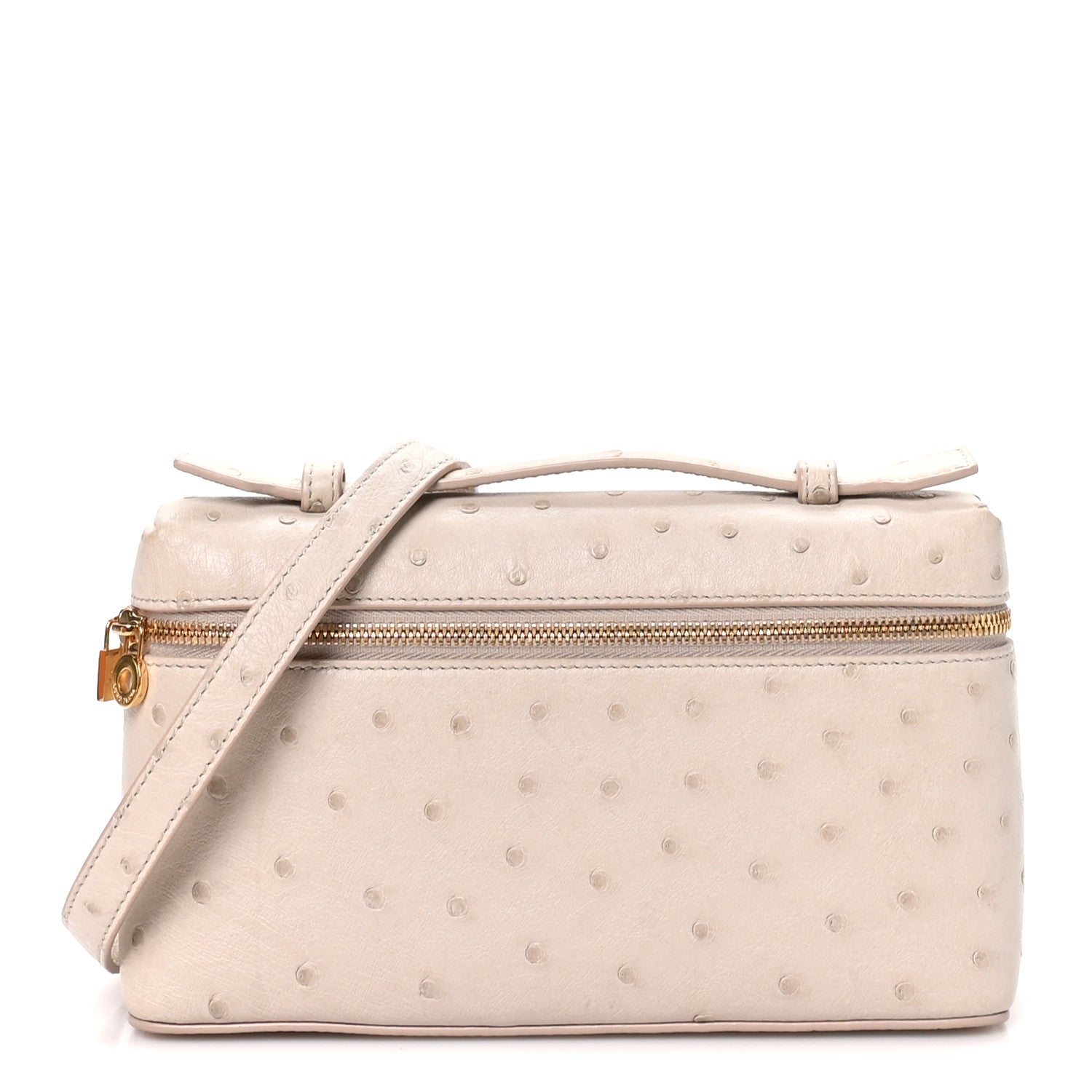 Loro Piana Ostrich L19 Extra Pocket Pouch Light Travertine 1 of 10