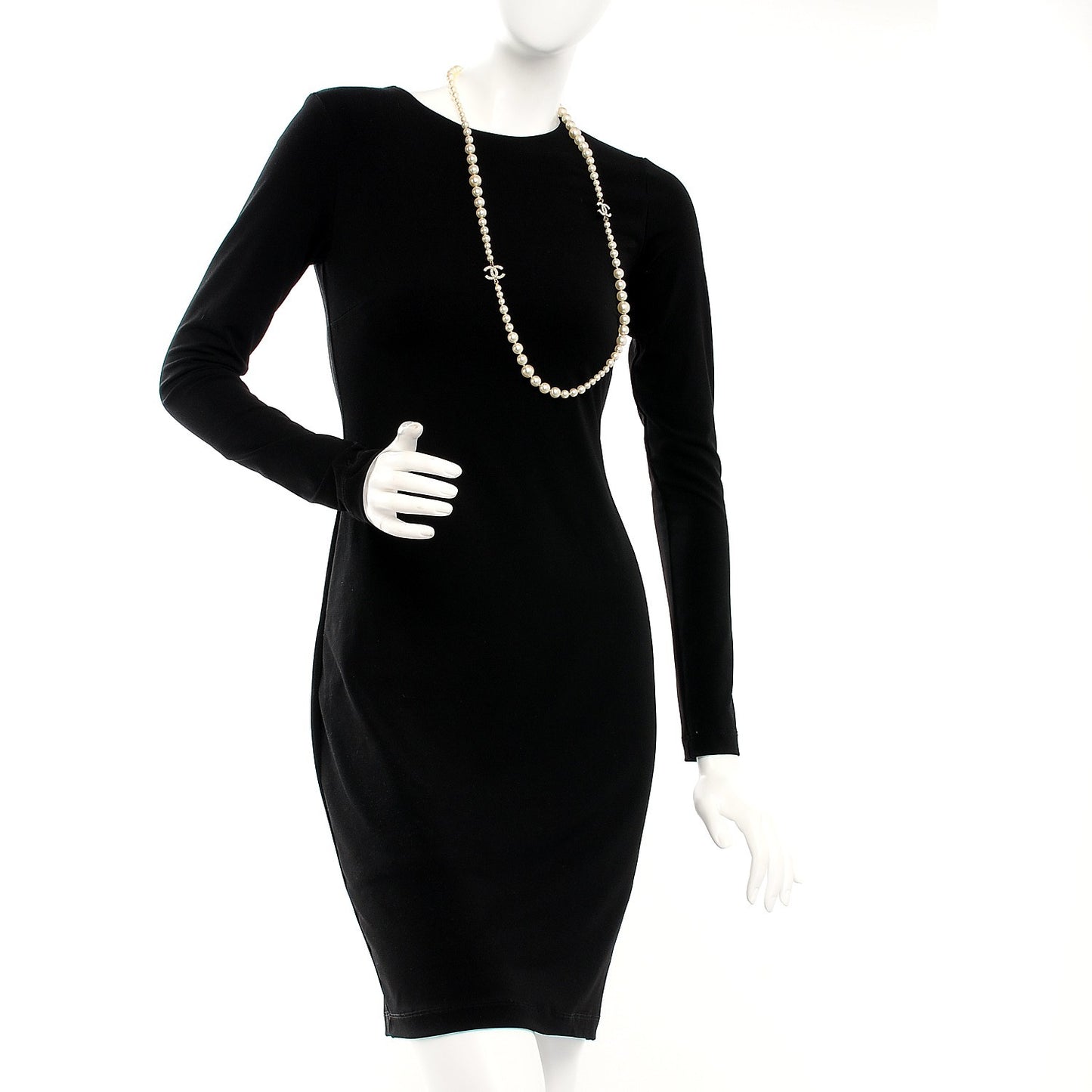 Pearl CC Long Necklace Gold