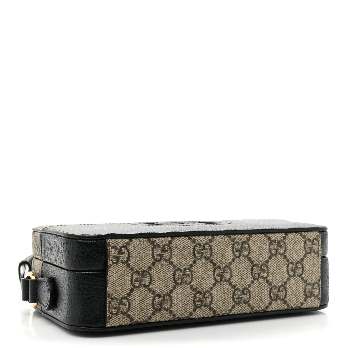 GG Supreme Monogram Textured Dollar Calfskin Mini New Basket Shoulder Bag Beige Ebony Black