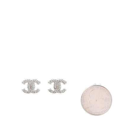Chanel Crystal CC Earrings Silver 2 of 6