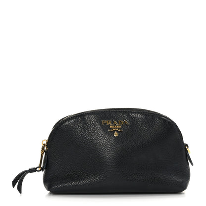 Prada Vitello Daino Cosmetic Pouch Black 1 of 8