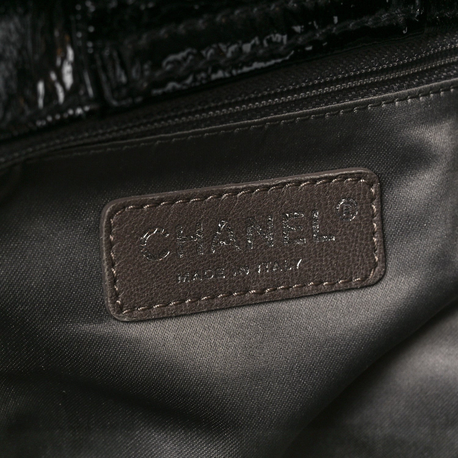 Chanel Crinkled Patent Modern Chain Flap Black 7 of 11