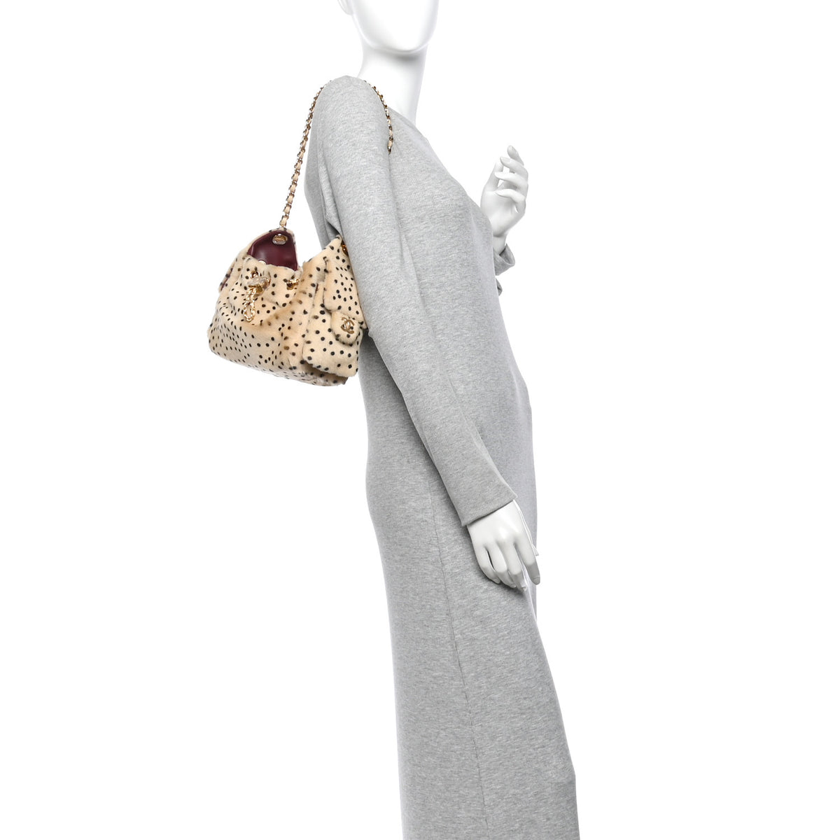 Pony Hair Mini Chanel 25 Handbag Beige Black