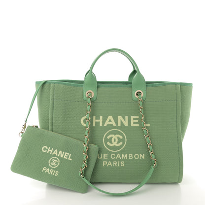 Chanel Mixed Fibers Medium Deauville Tote Green 3 of 11