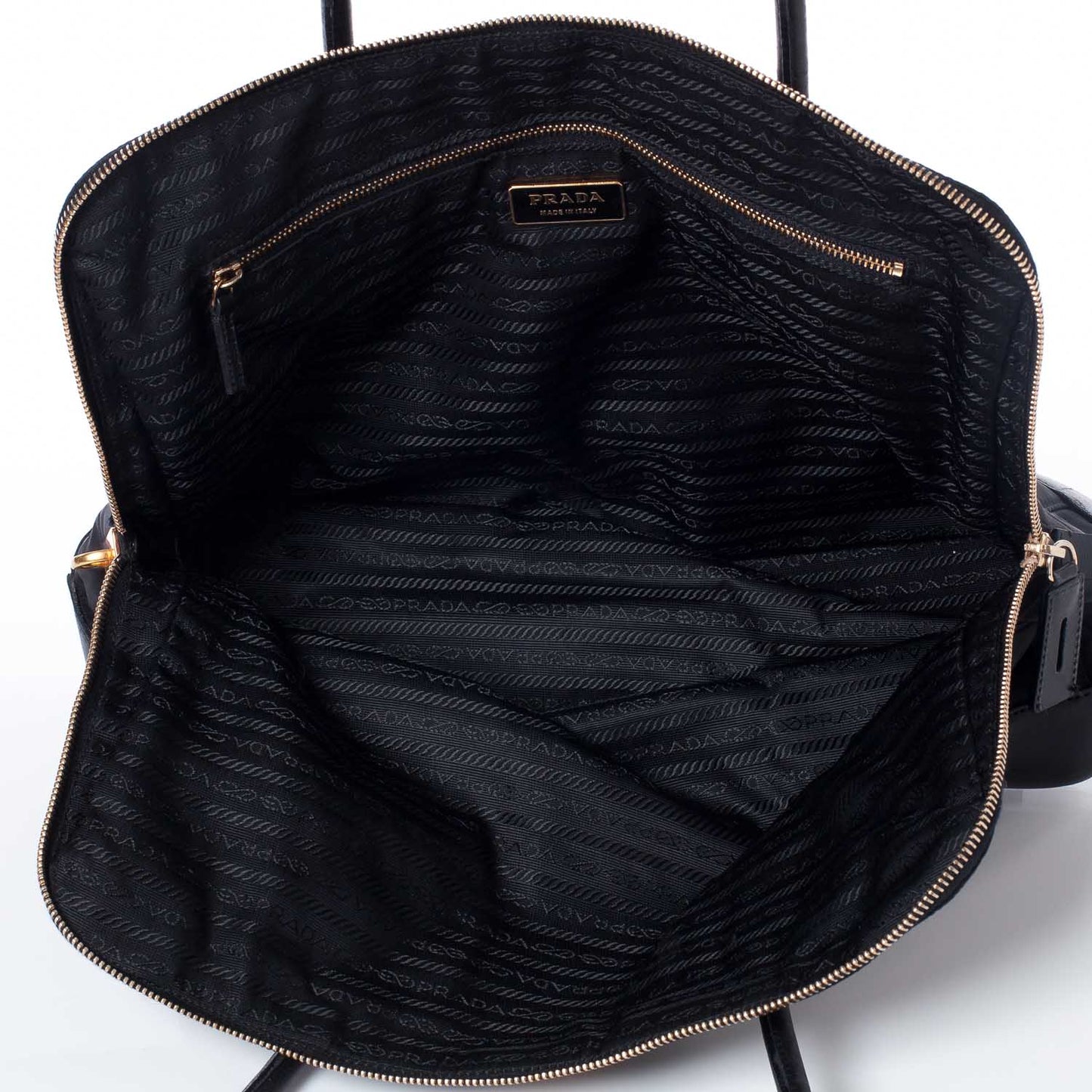 Tessuto Nylon Leather Large Tote Black